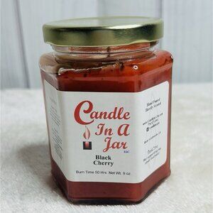NEW Candle in a Jar 9 oz Black Cherry Hand Poured 50 Hours